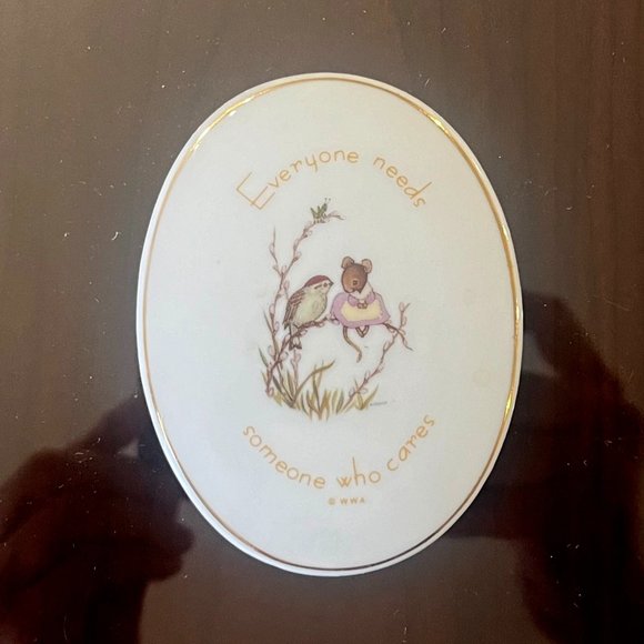 Genuine Porcelain 4- Piece 'Tiny Talks' Joyful Phrases Plaques! - Picture 7 of 10